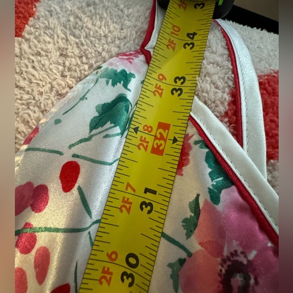 Delicates Vintage Floral Slip Dress Large Chemise Red Pink Cottagecore EUC Soft - Picture 10 of 12